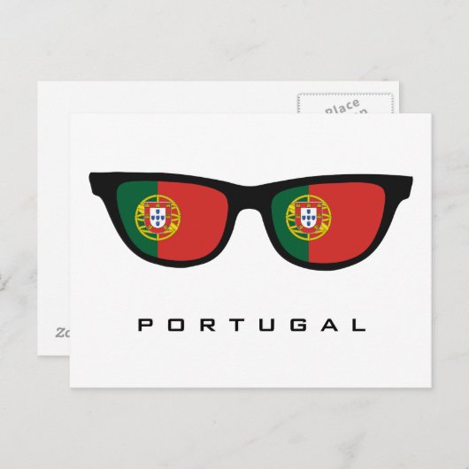 Portugal heeft aangepaste tekst en kleuren briefka briefkaart (Voorkant / Achterkant)