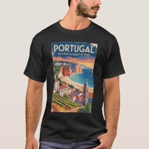 Portugal Iberia Silhouette Illustratie Reis Kunst T-shirt