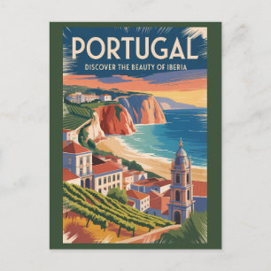 Portugal Iberië Skyline Illustratie Reis Kunst Briefkaart