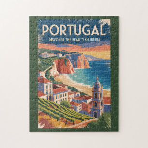 Portugal Iberië Skyline Illustratie Reis Kunst Legpuzzel