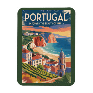 Portugal Iberië Skyline Illustratie Reis Kunst Magneet
