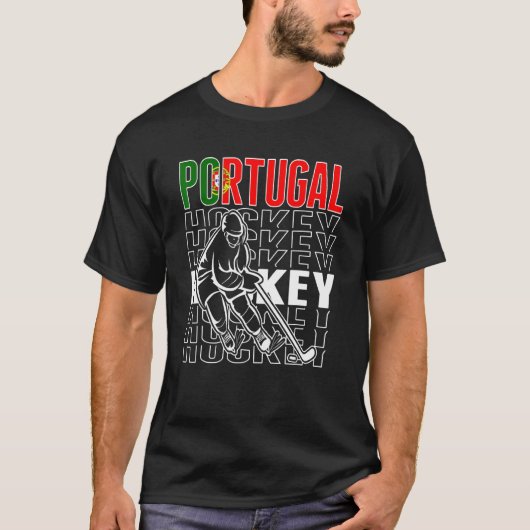 Portugal Ice Hockey Fans Portugees Hockey Team S T-shirt (Voorkant)