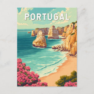 Portugal Illustratie Reis Kunst Vintage Briefkaart