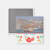 Portugal in foto's - De stad Lissabon Magneet (Voorkant / Achterkant)