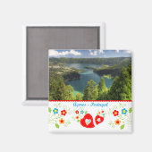 Portugal in foto's - Lagune Azoren Magneet (Voorkant / Achterkant)