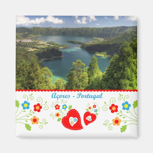 Portugal in foto's - Lagune Azoren Magneet (Voorkant)