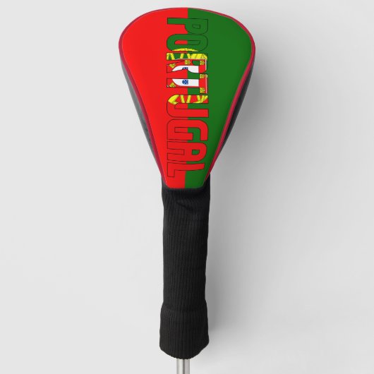 Portugal Inscriptie vlaggenbekleding Wapenrood Golfheadcover (Voorkant)