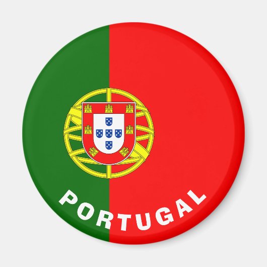 Portugal Inscriptie vlaggenbekleding Wapenrood Magneet (Voorkant)