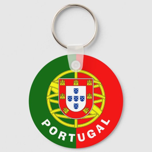 Portugal Inscriptie vlaggenbekleding Wapenrood Sleutelhanger (Voorkant)