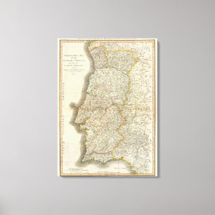 Portugal-kaart Canvas Afdruk