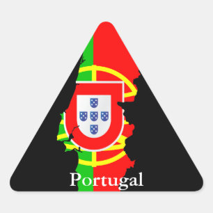 portugal - kaart en vlag - sticker