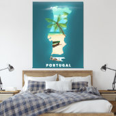 Portugal Kaart reisposter afdrukken. Canvas Afdruk (Insitu (Slaapkamer))