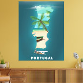 Portugal Kaart reisposter afdrukken. Canvas Afdruk (Insitu (Woonkamer))