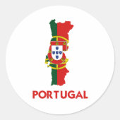 PORTUGAL KAART RONDE STICKER (Voorkant)