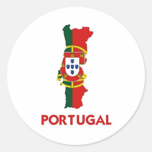 PORTUGAL KAART RONDE STICKER (Voorkant)