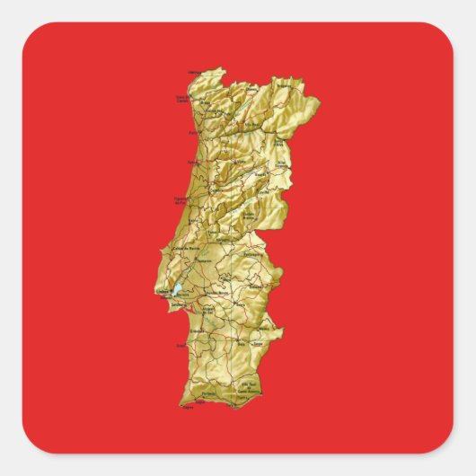 Portugal Kaart Sticker (Voorkant)