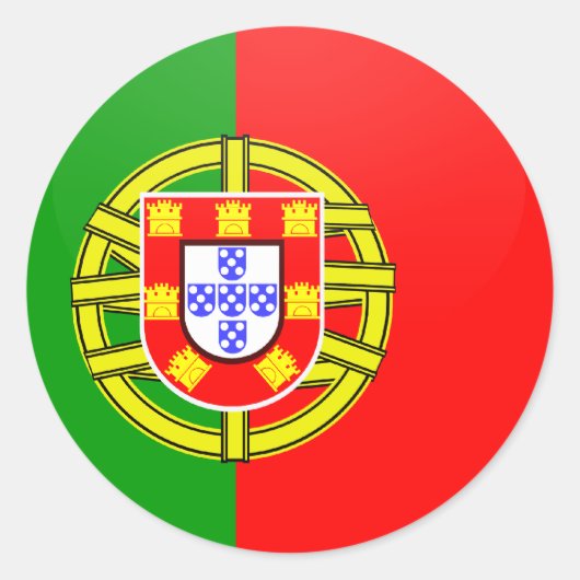 Portugal kwaliteit Vlag Cirkel Ronde Sticker (Voorkant)