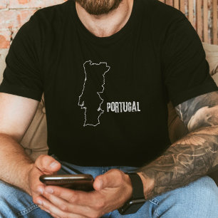 Portugal Landkaart Grenslijn Portugese Vorm T-shirt