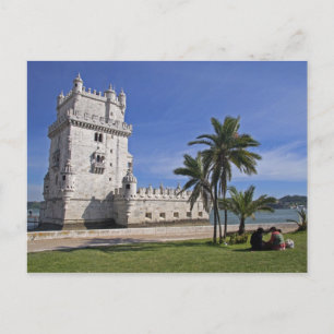 Portugal, Lissabon. Belem Tower, een UNESCO-wereld Briefkaart