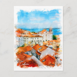 Portugal, Lissabon, City Uitzicht Briefkaart