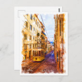 Portugal, Lissabon, kabelauto Briefkaart (Voorkant / Achterkant)