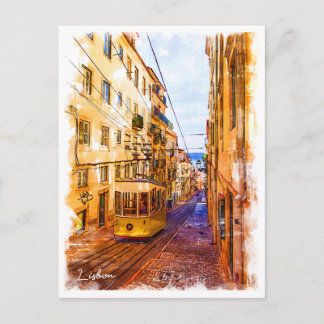 Portugal, Lissabon, kabelauto Briefkaart