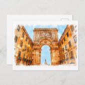 Portugal, Lissabon, Rua Augusta arch Briefkaart (Voorkant / Achterkant)