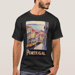 Portugal Lissabon Silhouette Illustratie Reis Kuns T-shirt