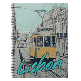 Portugal Lissabon-uitzicht met iconische tram Notitieboek