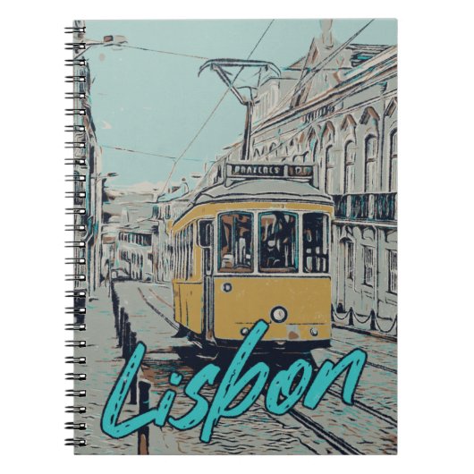 Portugal Lissabon-uitzicht met iconische tram Notitieboek (Voorkant)