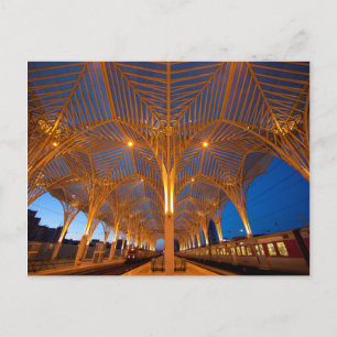 Portugal, Lissabon. Uitzicht op modern station Briefkaart