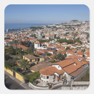 Portugal, Madeira eiland, Funchal. Kabelbaan Vierkante Sticker