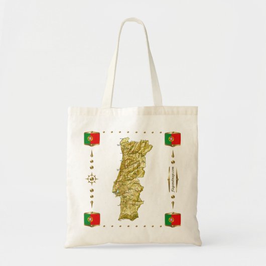 Portugal Map + Flags Bag Tote Bag (Voorkant)