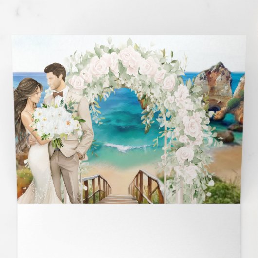 Portugal | Mediterrane routekaart Drieluik Uitnodiging (Binnenzijde eerst)