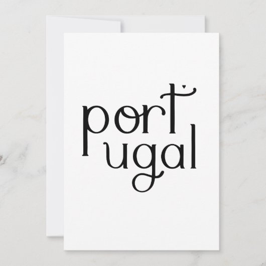Portugal - minimalistic typography card kaart (Voorkant)
