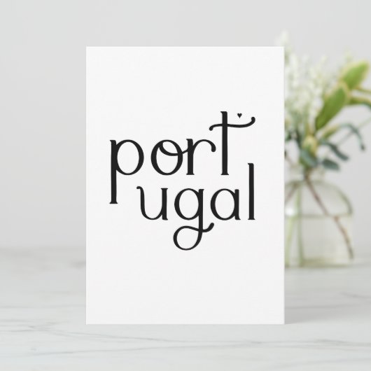 Portugal - minimalistic typography card kaart (Staand voorkant)