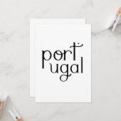 Portugal - minimalistic typography card kaart (Voorkant / Achterkant in situ)