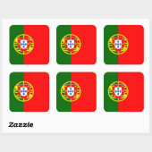 Portugal Nationale wereldvlag Vierkante Sticker (Vel)