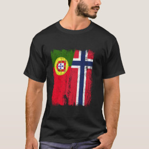 Portugal Noorwegen Half Vlag Portugese Noorse Afko T-shirt