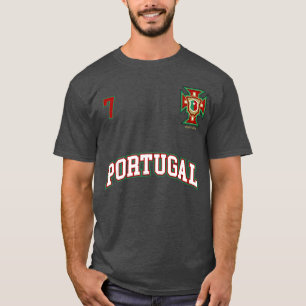 Portugal Nummer 7 Back Socceream Sportsee Vlag vin T-shirt