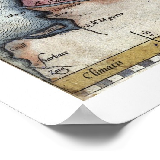 Portugal op Ortelius Map 1579 Poster (Hoek)