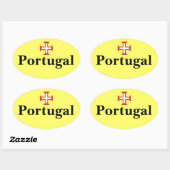 Portugal* Ovale Sticker met Portugees kruis (Vel)