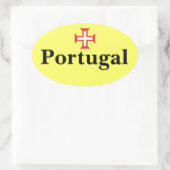 Portugal* Ovale Sticker met Portugees kruis (Tas)