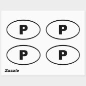 Portugal P Europees Ovale Sticker (Vel)
