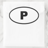Portugal P Europees Ovale Sticker (Tas)