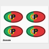 Portugal P Europees Ovale Sticker (Vel)