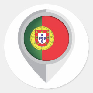Portugal Pin Locatie Vlag Ronde Sticker