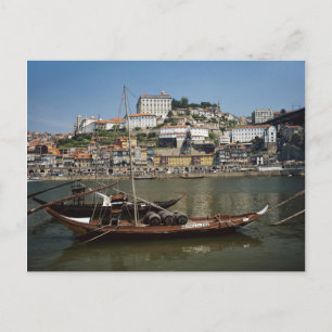 Portugal, Porto, Boot Met Wijnvaten Briefkaart