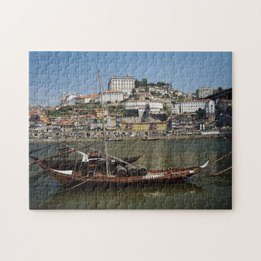 Portugal, Porto, kat met wijnvaten Legpuzzel (Horizontaal)