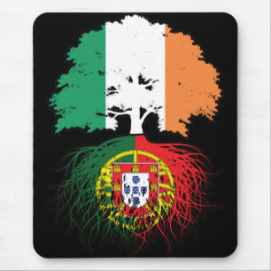 Portugal Portugees Iers Ierland Boom Wortels Vlag Muismat